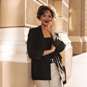 Blazer preto sem botões